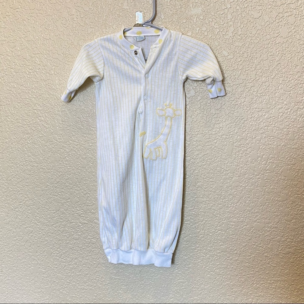 Vintage yellow white giraffe sleep sack made in the USA little‎ me